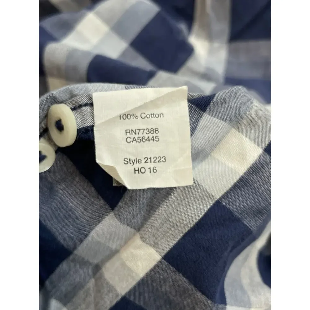 J Crew Shirt Men Medium White Plaid 100% Cotton Long Sleeve Slim Fit Button Down